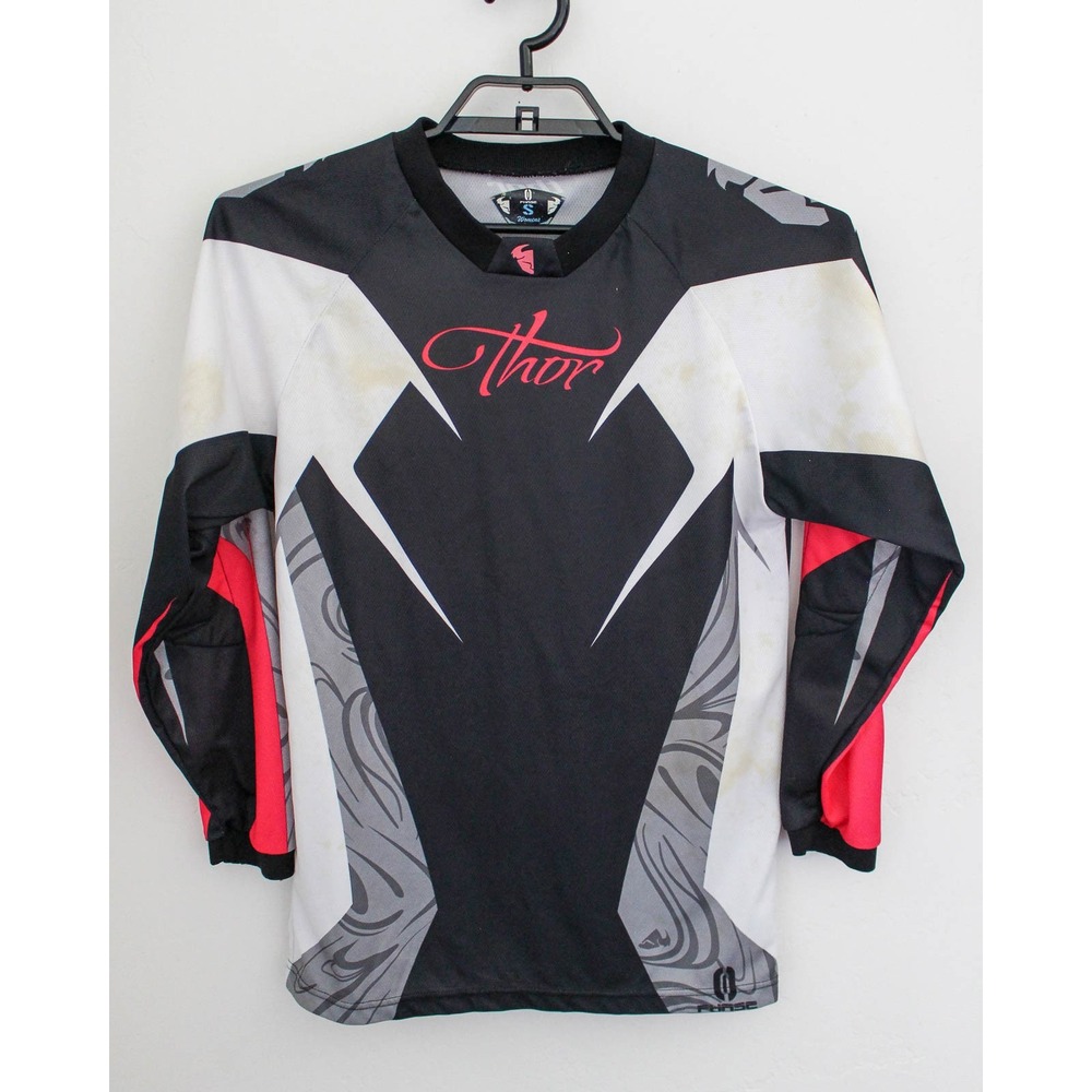 Thor Phase Motocross Jersey Womens Small Black White Red‎ Dirt Bike Shirt